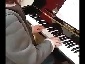 Adult neonate teases approximately handsome piano carrying-on